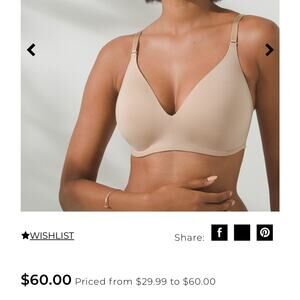 Soma vanishing back wireless bra 36DD nude